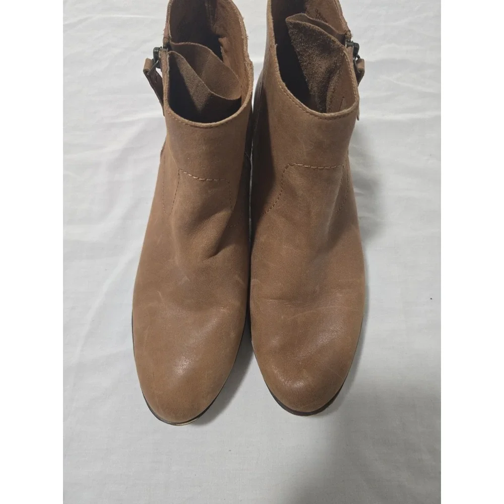Lucky Brand Womens Size 11M | Basel Brown | Leather Booties Women's Side Zip EUC